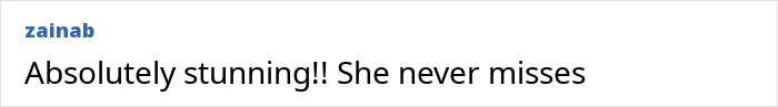 Comment from user zainab praising the controversial Harper’s Bazaar shoot featuring Cynthia Erivo with strong reactions.