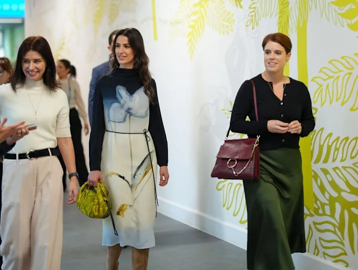 Princess Eugenie walking with Princess Rajwa