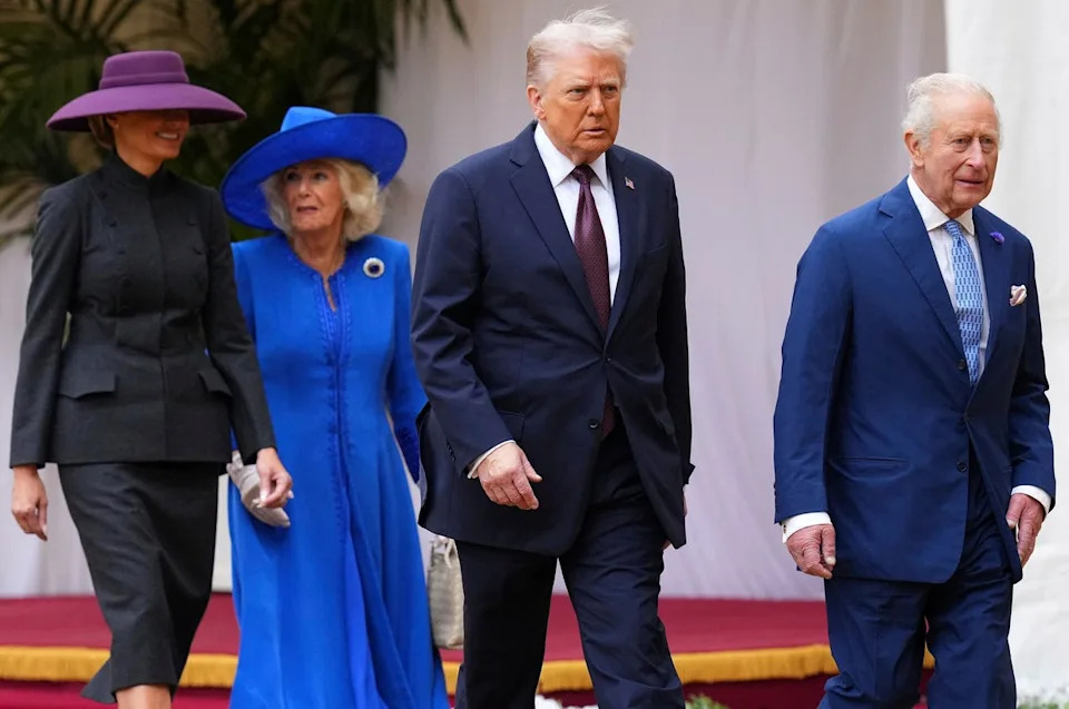 President Donald Trump apparently tried to get the latest royal gossip from Queen Camilla during his most recent visit to the UK, according to a report (POOL/AFP via Getty Images)
