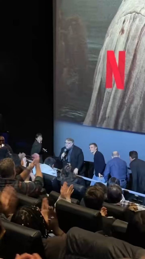 Guillermo Del Toro wrapping up a Q&A session at a screening of his new movie 'Frankenstein': "Thank you very much, and Fuck AI."