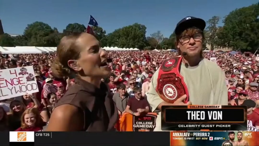 Theo Von gets rejected by the ESPN reporter live on TV