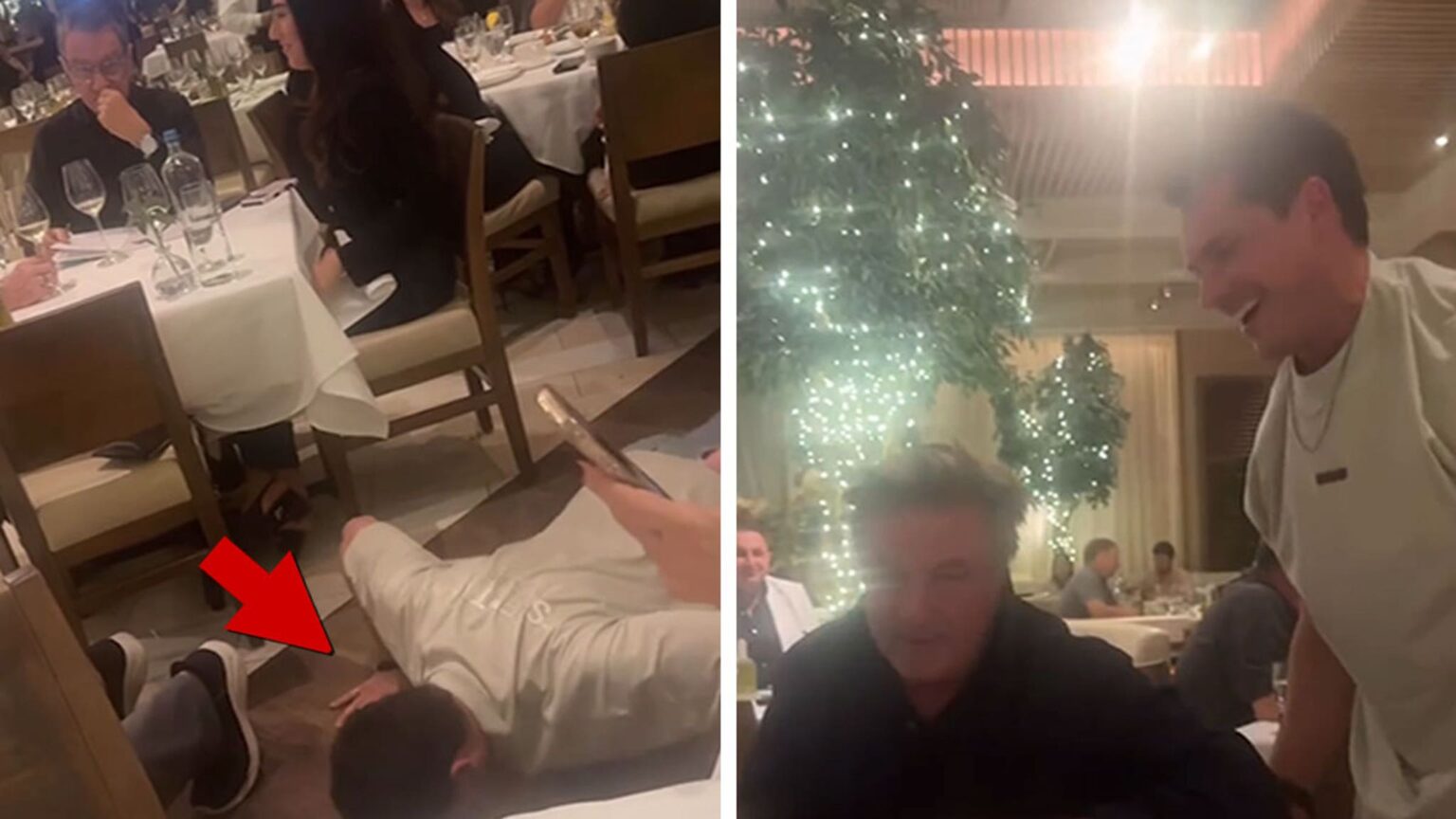 Alec Baldwin, ‘DWTS’ Gleb Savchenko Face Off in Push-Up Contest in Restaurant, on Video Alec Baldwin, 'DWTS' Gleb Savchenko Face Off in Push-Up Contest in Restaurant, on Video