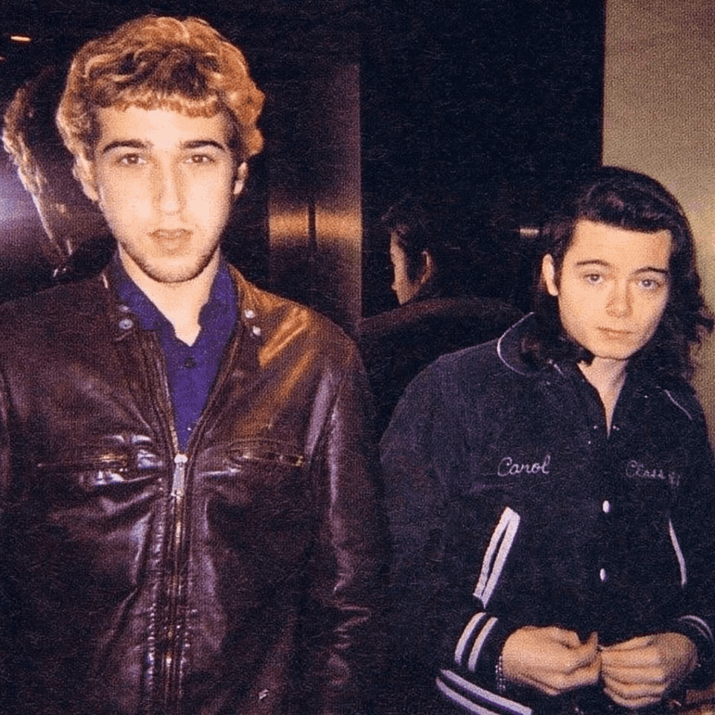 Daft Punk, pictured without their iconic robot helmets. Behind the masks are two lifelong friends from Paris — Thomas Hangalter and Guy-Manuel de Homem-Christo, who met in high school and first played together in a rock band called “Darlin”