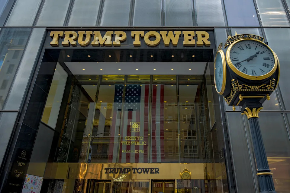 The Trump Tower sits along glitzy Fifth Avenue in New York City. / LightRocket via Getty Images