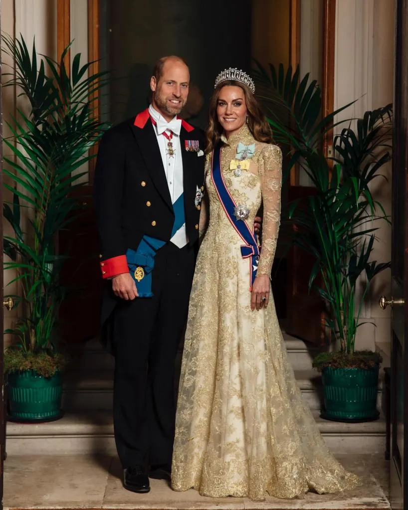 William and Kate at a state dinner. The Prince and Princess of Wales/Instagram