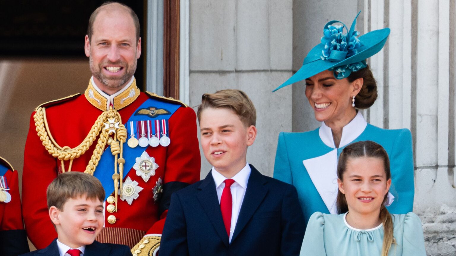 Kate Middleton Checked Up on Prince William From Hospital LONDON, ENGLAND - JUNE 14: Prince Louis of Wales, Prince William, Prince of Wales, Prince George of Wales, Catherine, Princess of Wales and Princess Charlotte of Wales during Trooping The Colour 2025 on June 14, 2025 in London, England. Trooping The Colour is a ceremonial parade celebrating the official birthday of the British Monarch. The event features over 1,400 soldiers and officers, accompanied by 200 horses. More than 400 musicians from ten different bands and Corps of Drums march and while performing. (Photo by Samir Hussein/WireImage)