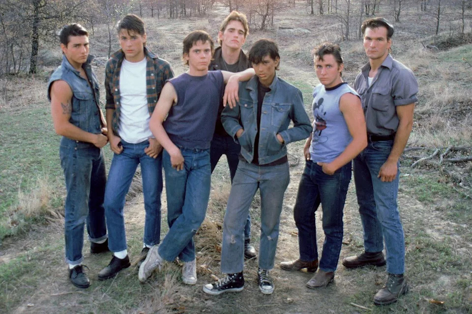Sunset Boulevard/Corbis via Getty Tom Cruise, Rob Lowe, C. Thomas Howell, Matt Dillon, Ralph Macchio, Emilio Estevez, and Patrick Swayze on the set of 1983's 'The Outsiders'