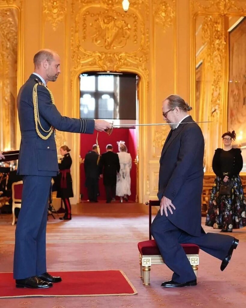 Gary Oldman was knighted at Windsor Castle by Prince William in recognition of his film career