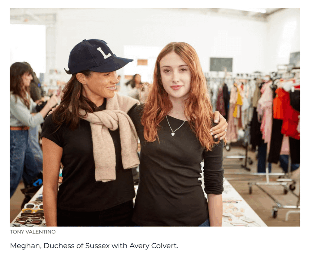 Meghan interviews Altadena Girls founder Avery Colvert about fighting fire with empathy and activism for Town & Country magazine - Altadena Girls distributed clothes and toiletries after the LA fires