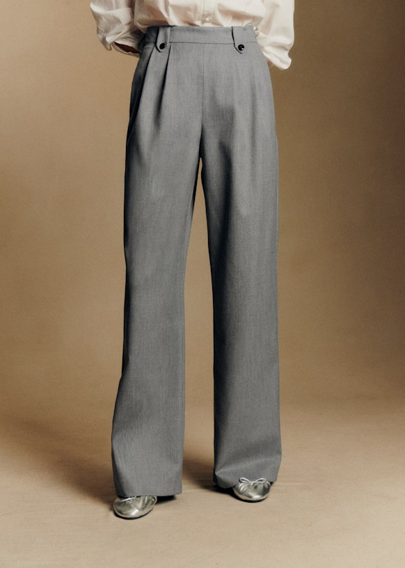 Loulou Trousers - Light Grey - Recycled Polyester - S&eacute;zane
