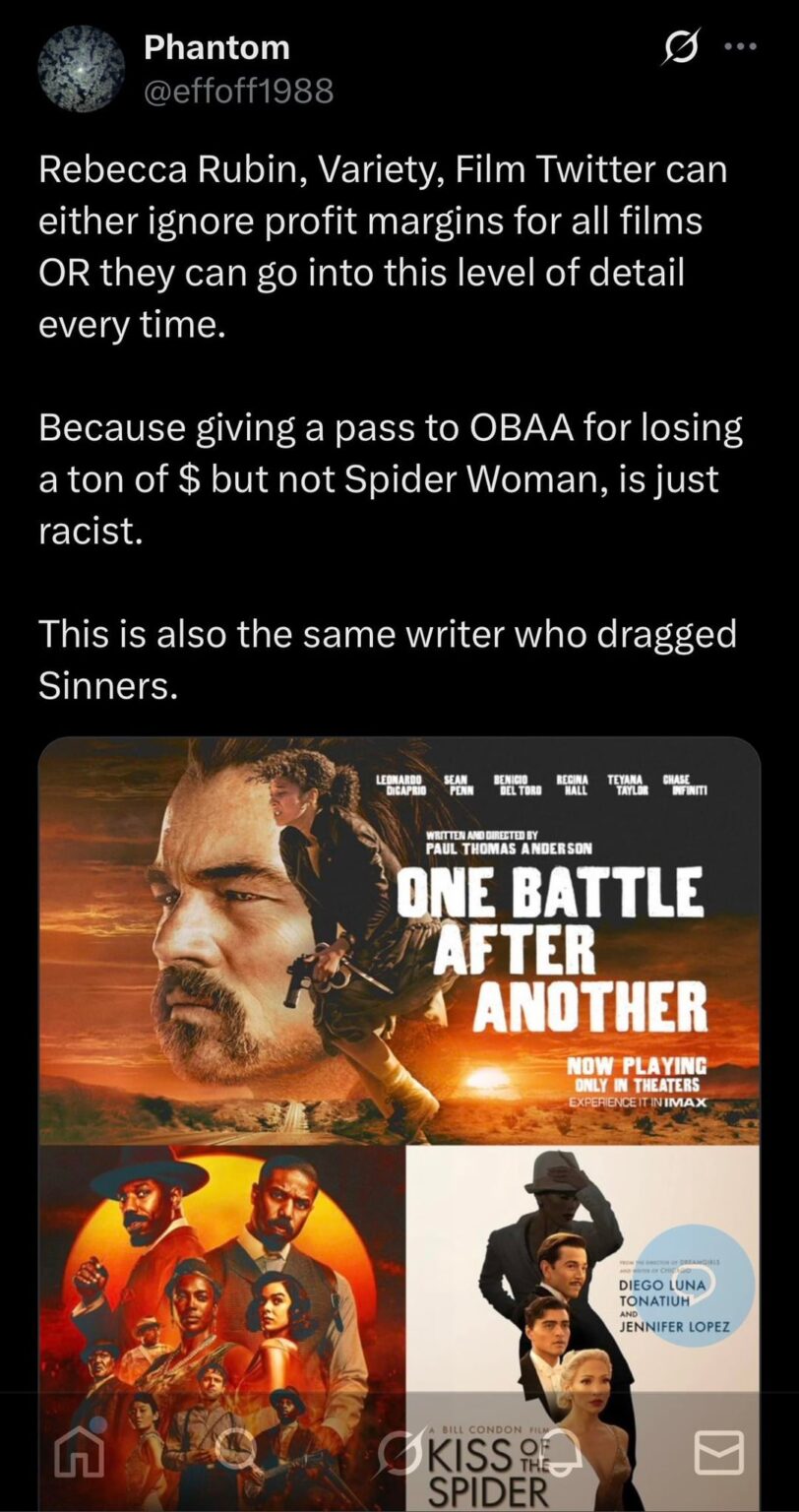 Variety continues to drag box office numbers of movies made by people of color and queer people, while giving other movies a pass