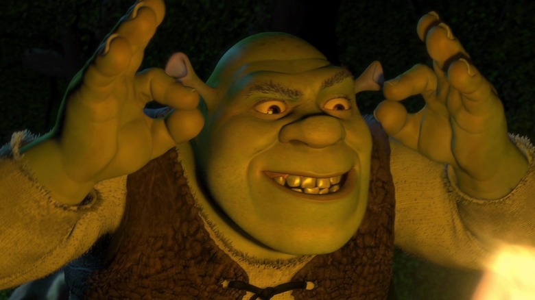Shrek looking sinister in Shrek