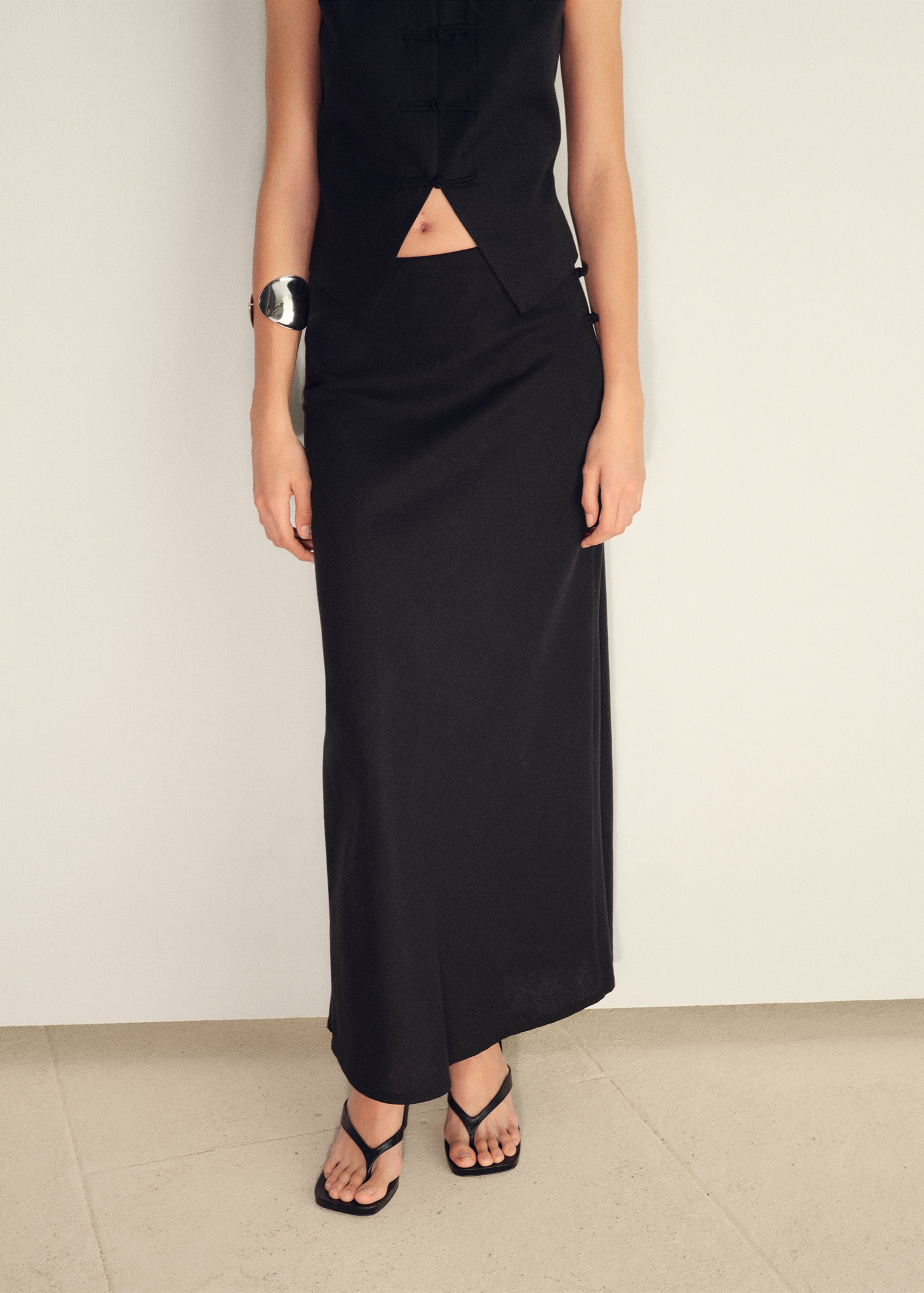 Linen-Blend Straight Skirt - Women | Mango United Kingdom