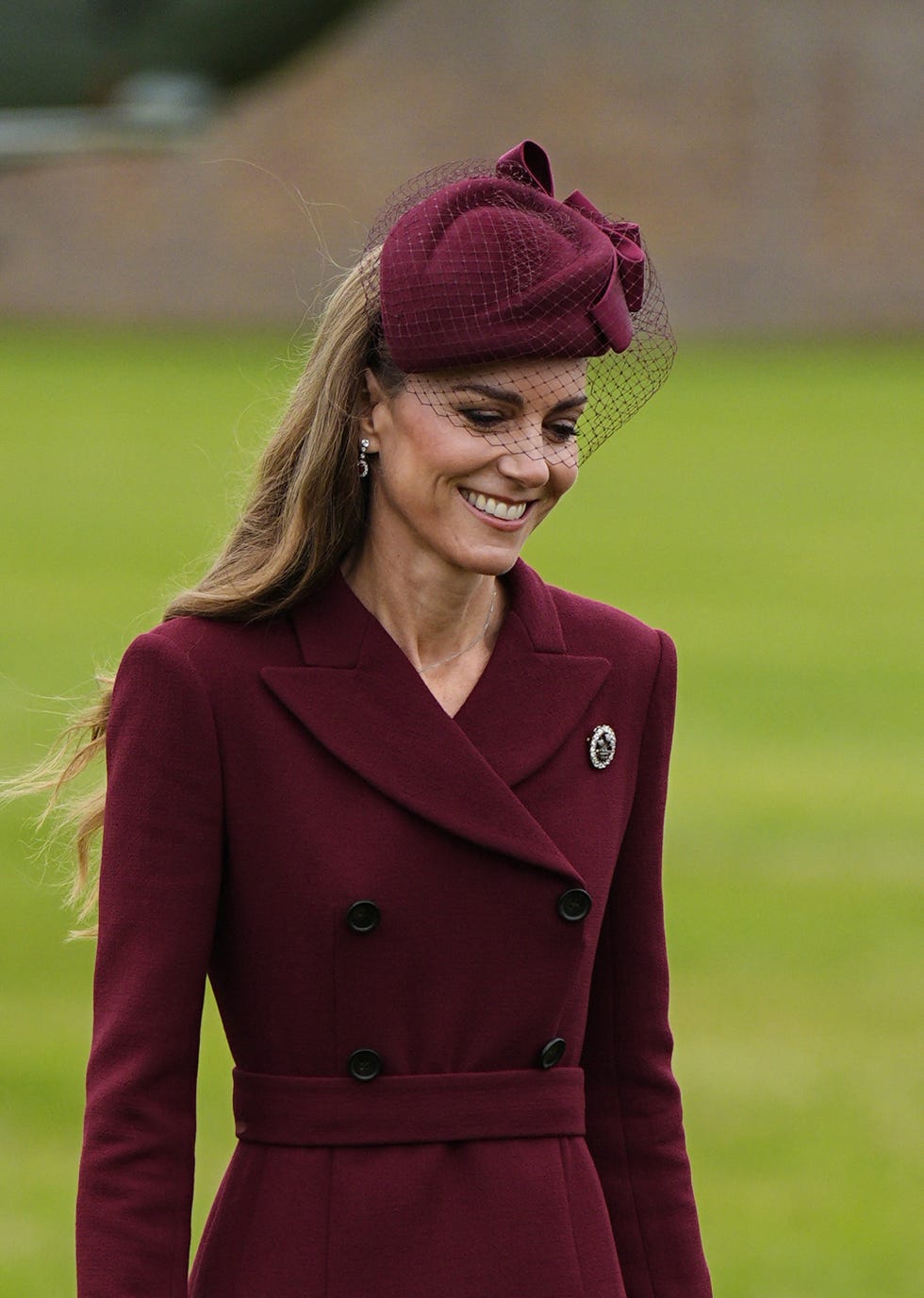britains catherine, princess of wales, smiles as she greets their guests on the windsor estate, in windsor, on september 17, 2025, at the start of a second state visit of us president donald trump. (photo by aaron chown / pool / afp) (photo by aaron chown/pool/afp via getty images)