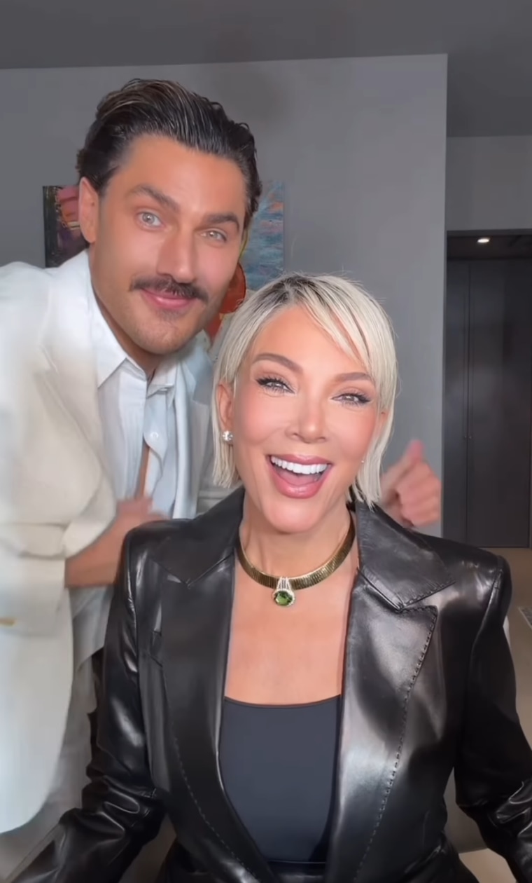 Kris Jenner with Chris Appleton showing off the final result.