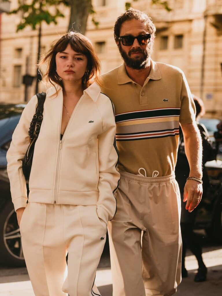 Ebon Moss-Bachrach & his daughter Sasha attend the Lacoste Spring/Summer 2026 show during Paris Fashion Week. (October 5, 2025)