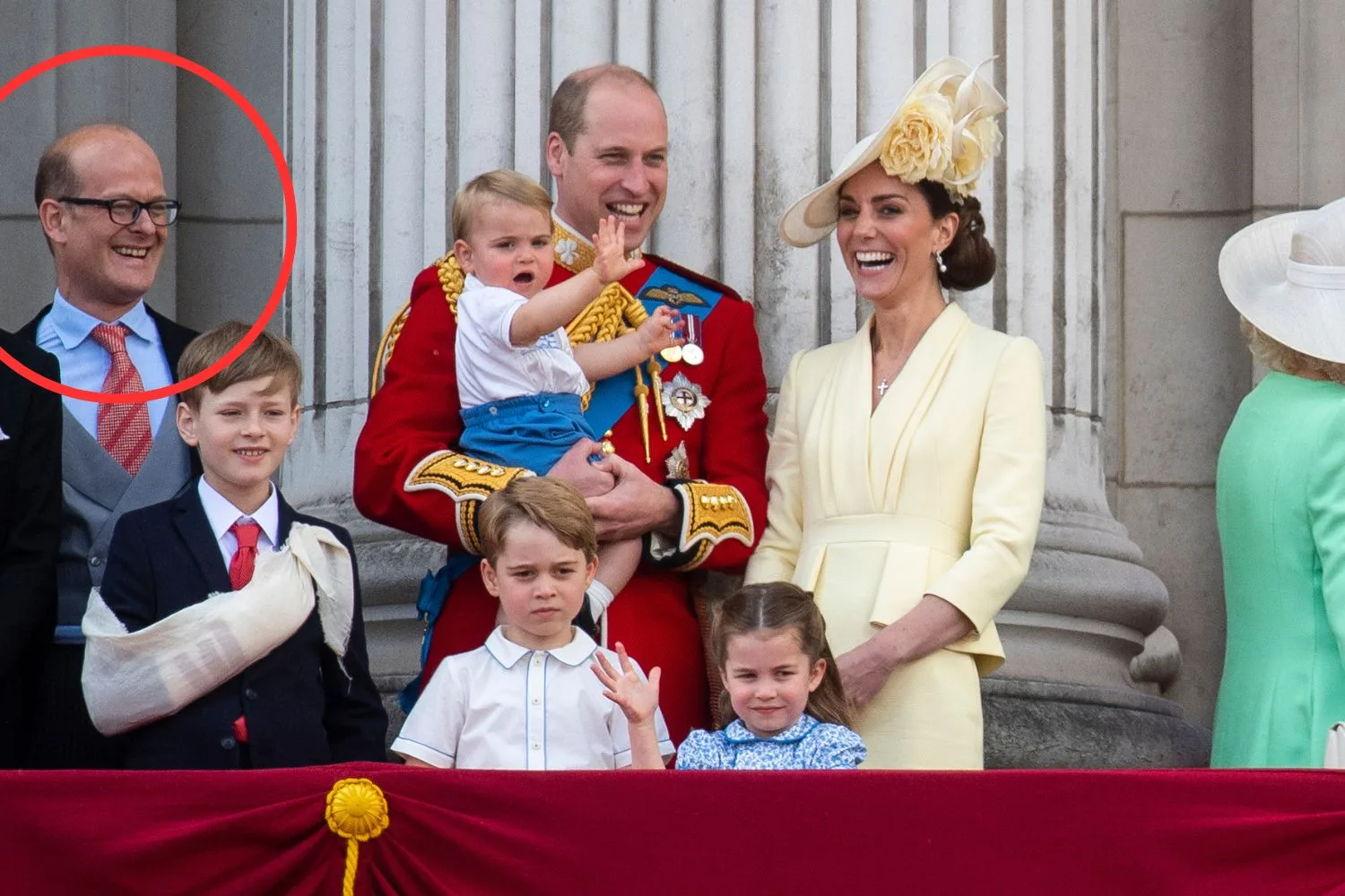 Lord Nicholas Windsor with Kate and William at Trooping the Colour