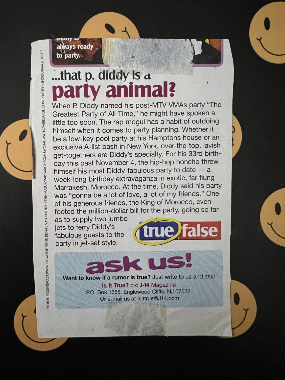 Just found this J-14 magazine clipping from 2002