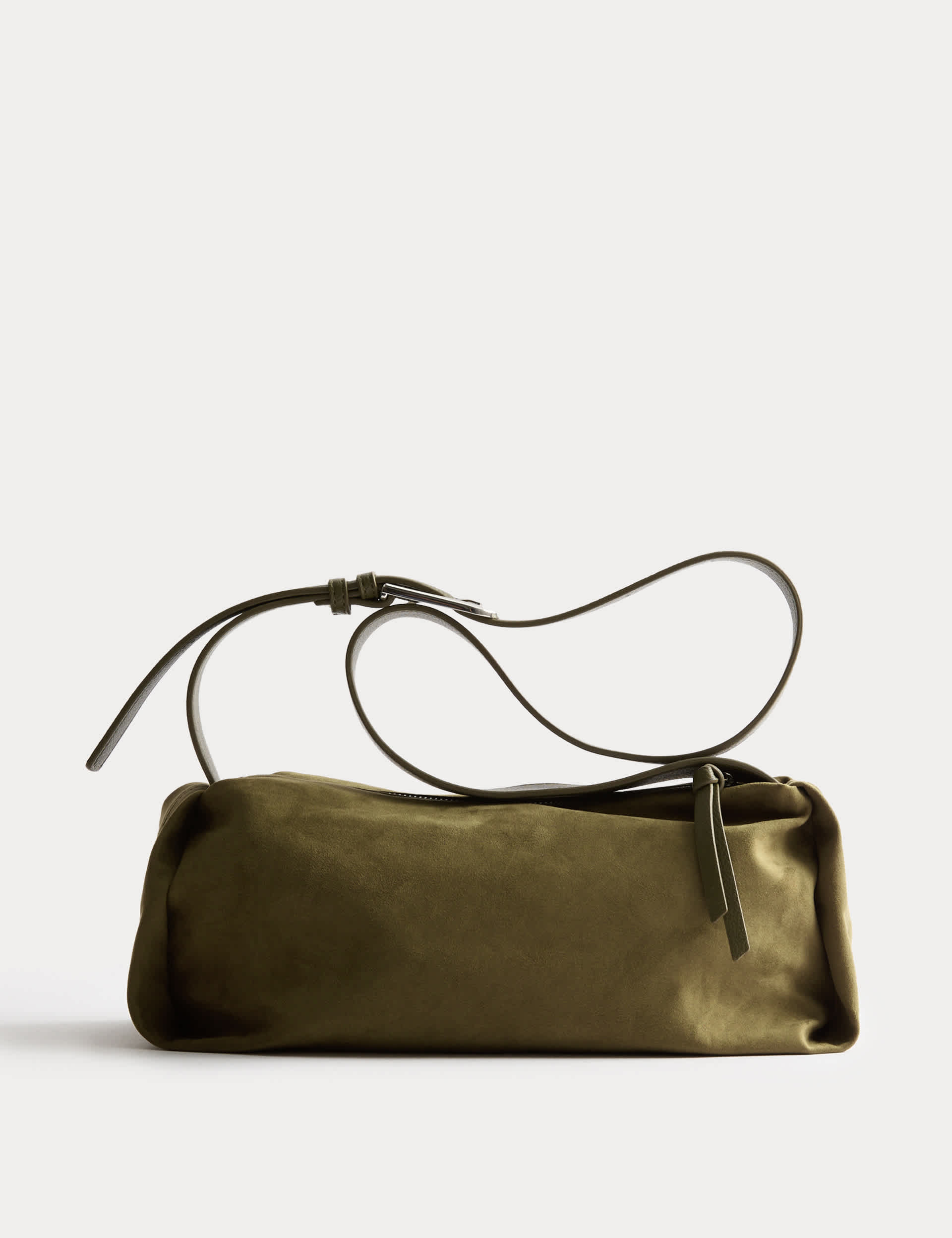 Faux Suede Pencil Crossbody Bag
