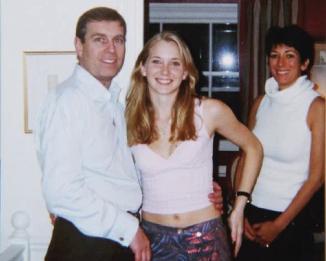 Andrew pictured with Maxwell (R) and Virginia Roberts