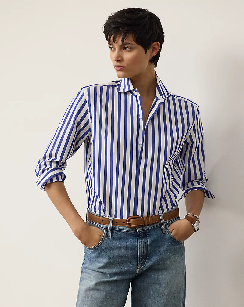 Capri Relaxed Fit Striped Cotton Shirt