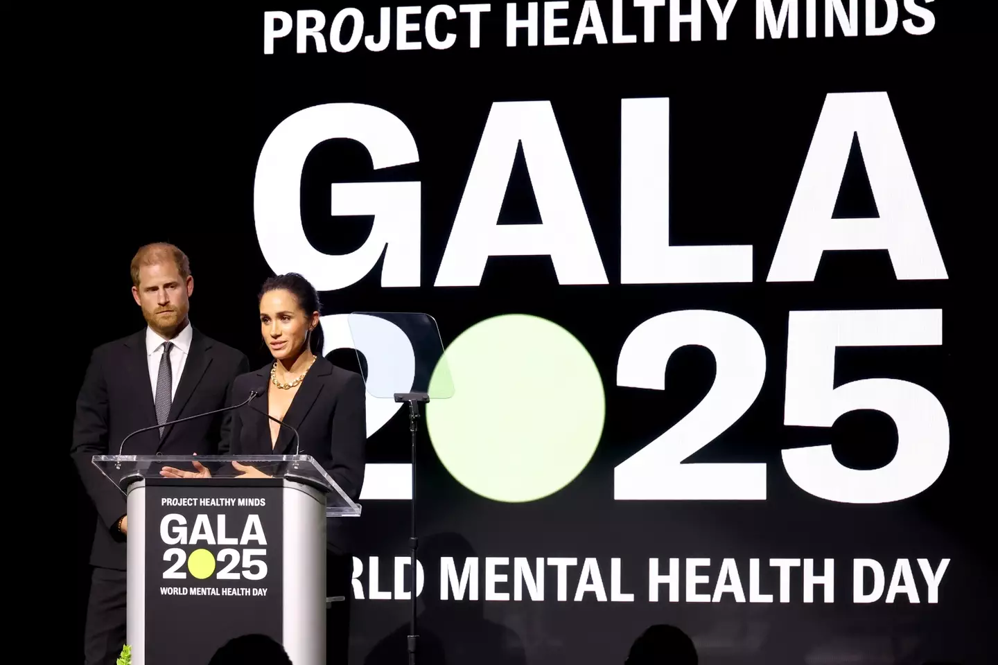 Meghan and Harry accepted an award last night (Rob Kim/Getty Images for Project Healthy Minds)