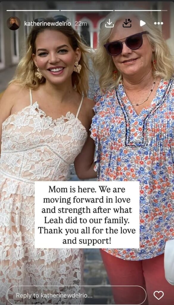 David Del Río's wife Katherine Del Río posts Instagram story mocking Leah Lewis'