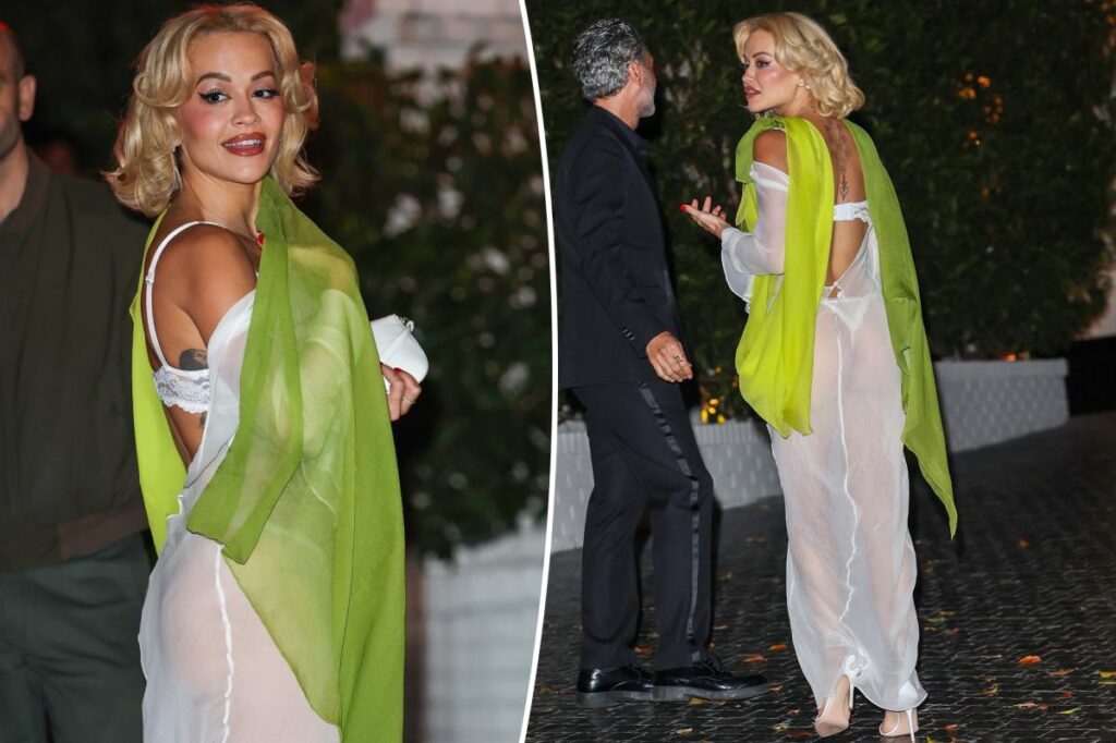 Rita Ora’s sheer white dress reveals lace lingerie underneath Rita Ora’s sheer white dress reveals lace lingerie underneath