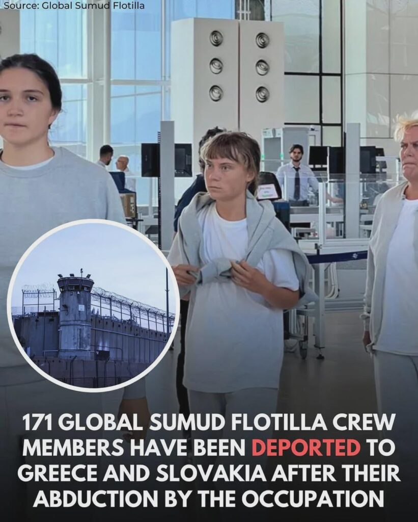 BREAKING: 171 Global Sumud Flotilla participants, including Greta Thunberg, have been deported to Greece and Slovakia