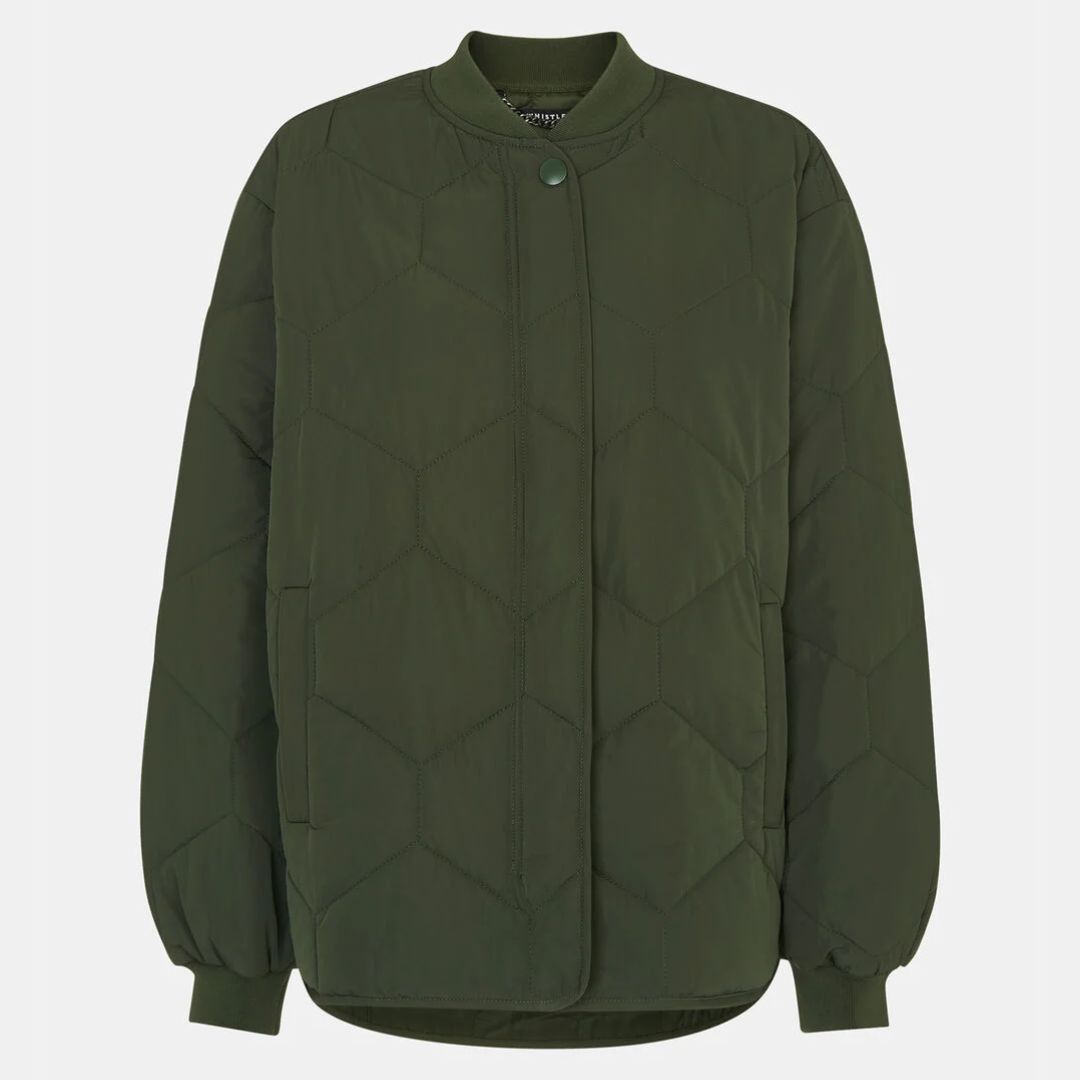 Whistles Khaki Ida Short Quilted Coat