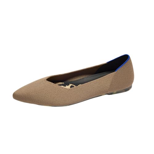Rothy's the Point Ii Women's Slip-On Shoes, Pointed-Toe Flats, Portobello Brown, Made From Recycled Plastic Bottles &amp; Machine Washable, Size 7