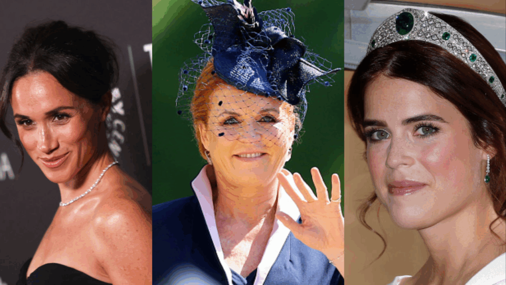 Sarah Ferguson,Meghan Markle and  Princess Eugenie