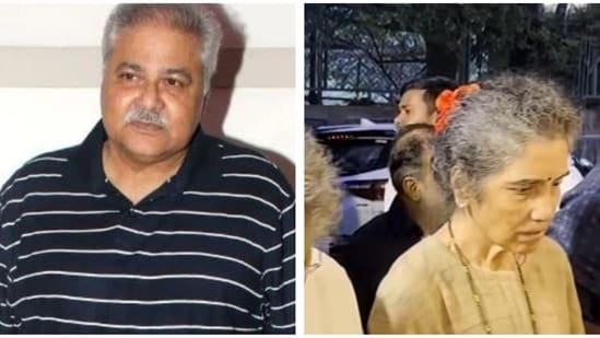 Madhu Shah was seen accompanied by friends and family members at the prayer meet.