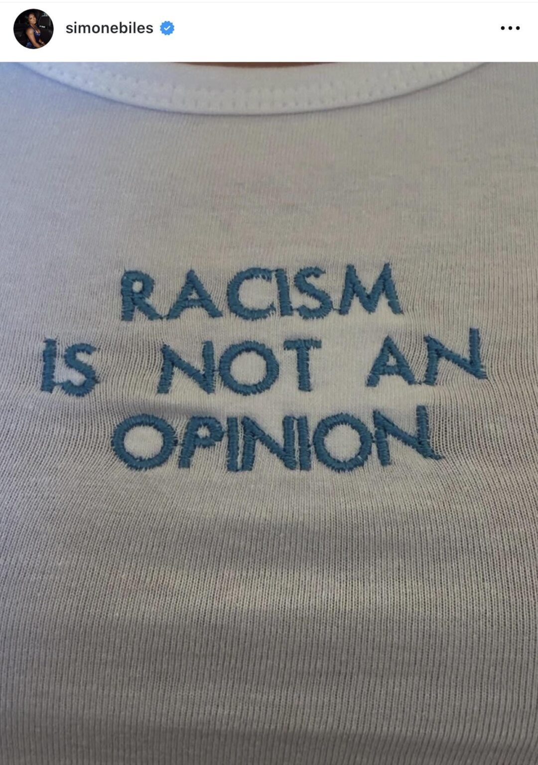 Simone Biles: “Racism is not an opinion”