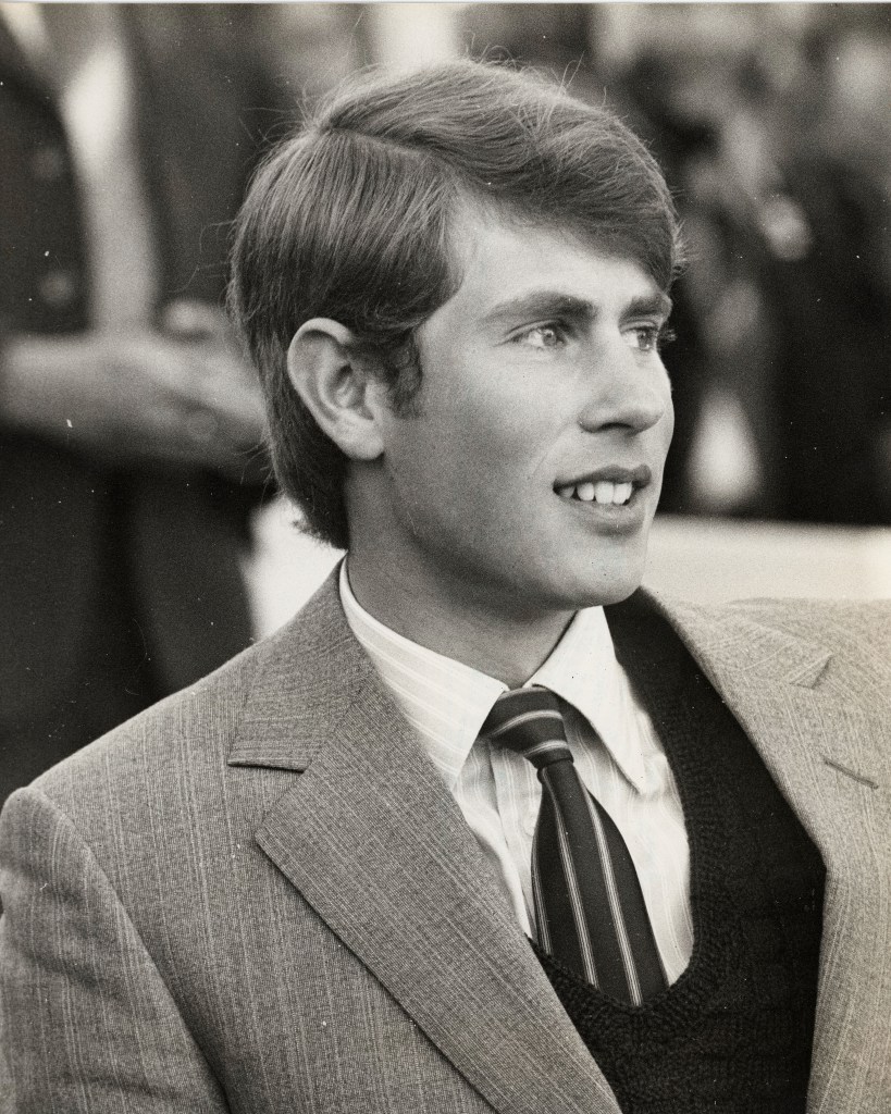 Prince Edward at the Royal Windsor Horse Show in 1982, wearing a suit