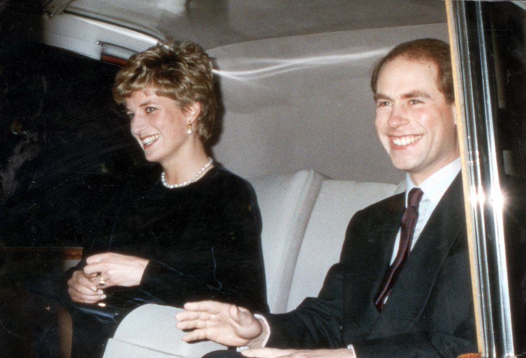 Princess Diana and Prince Edward snapped in a car in 1993