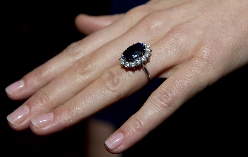 Princess Kate's sapphire engagement ring which once belonged to Princess Diana