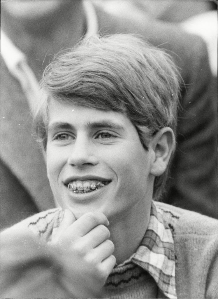 A young Prince Edward, smiling with braces on his teeth 