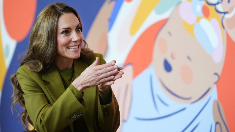 Kate, Princess of Wales, caused division among social media users over her comments on screentime. Pic: AP