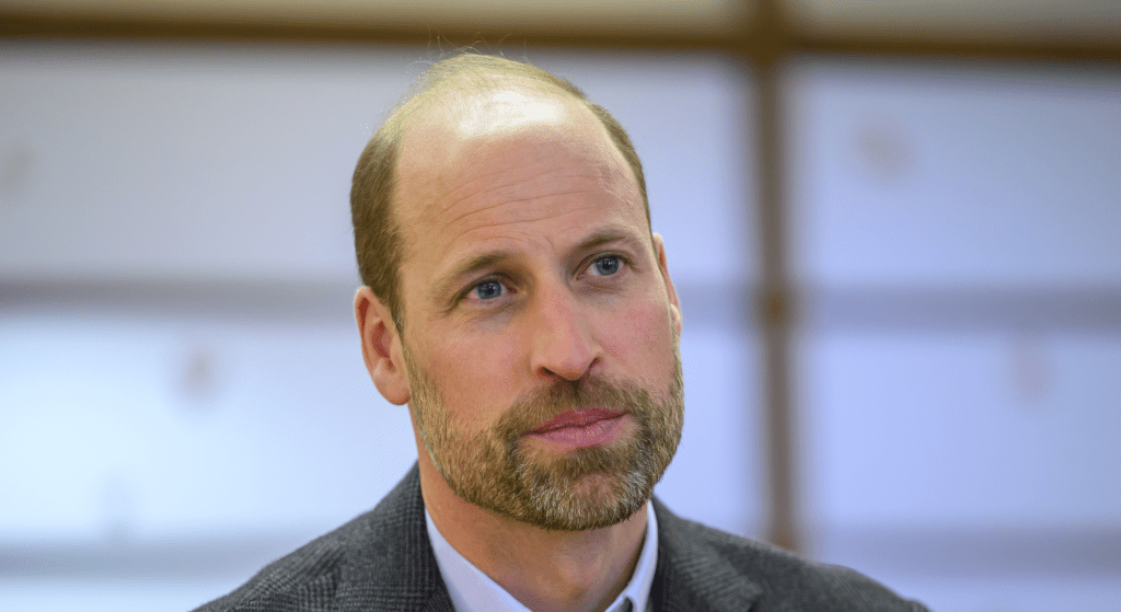 Prince William looking serious