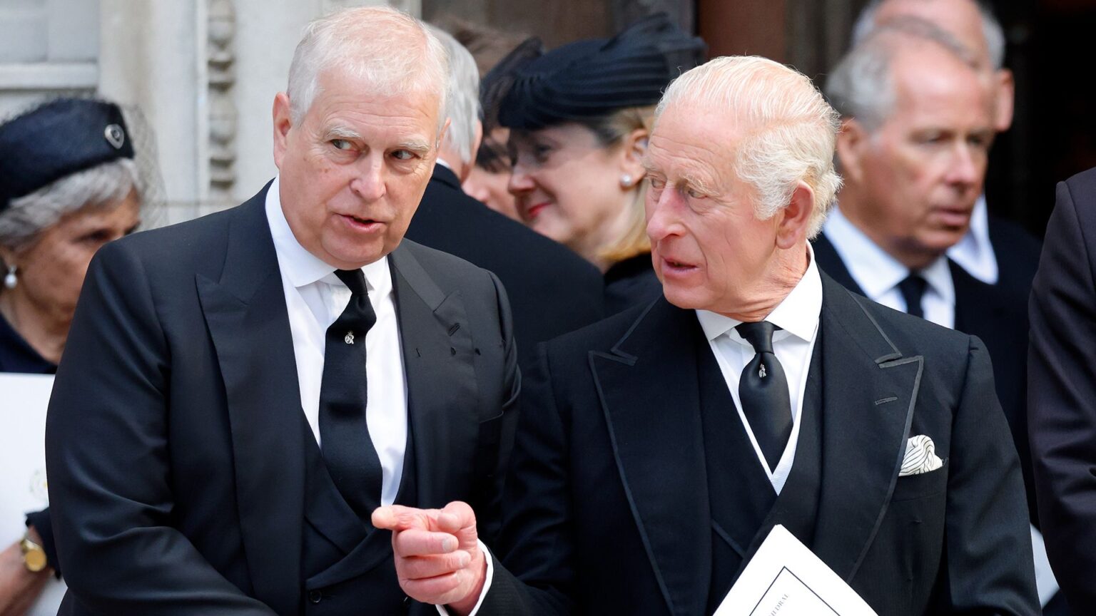 The One Card King Charles Has Left to Play in Andrew Scandal LONDON, UNITED KINGDOM - SEPTEMBER 16: (EMBARGOED FOR PUBLICATION IN UK NEWSPAPERS UNTIL 24 HOURS AFTER CREATE DATE AND TIME) Prince Andrew, Duke of York and King Charles III attend Katharine, Duchess of Kent's Requiem Mass service at Westminster Cathedral on September 16, 2025 in London, England. Katharine, Duchess of Kent was married to Prince Edward, Duke of Kent, a first cousin of Queen Elizabeth II. She died on September 4 at the age of 92 at Kensington Palace surrounded by her family. Having converted to Catholicism in 1994, her funeral takes place at Westminster Cathedral and is the first Catholic funeral to be held for a member of the royal family in modern British history. Her Royal Highness will be laid to rest at the Royal Burial Ground at Frogmore, Windsor. (Photo by Max Mumby/Indigo/Getty Images)