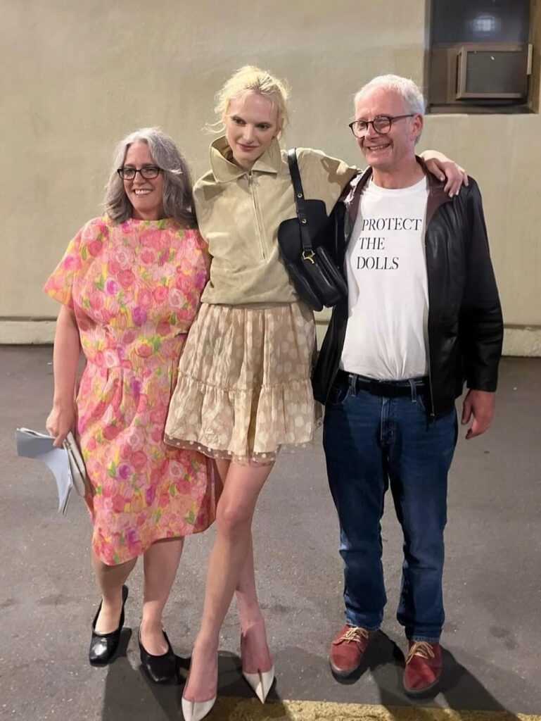 Alex Consani’s parents watched her walk in the Vogue World show yesterday. Her dad wore a “Protect the Dolls” t-shirt.