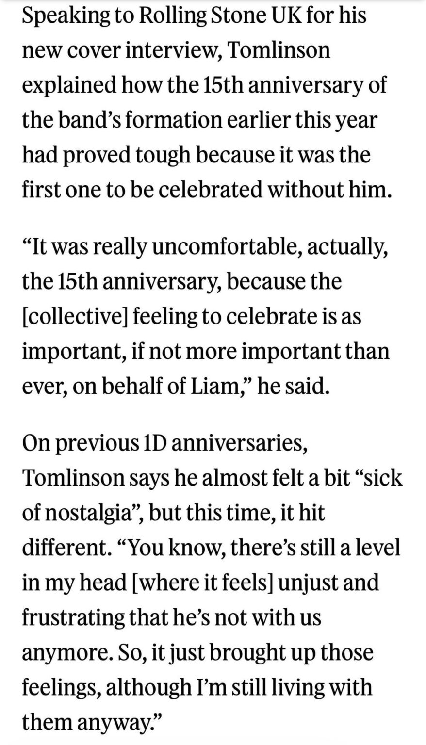Louis Tomlinson speaks to Rolling Stone about Liam Payne’s death
