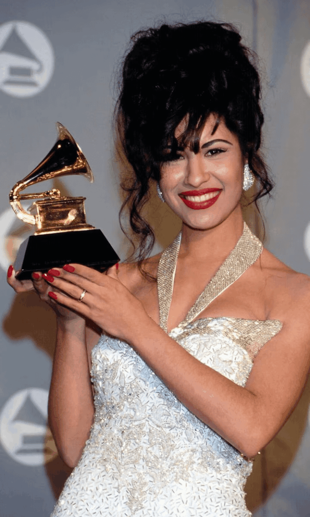 Selena Quintanilla at the 1994 Grammy Awards Red Carpet on March 1, 1994.