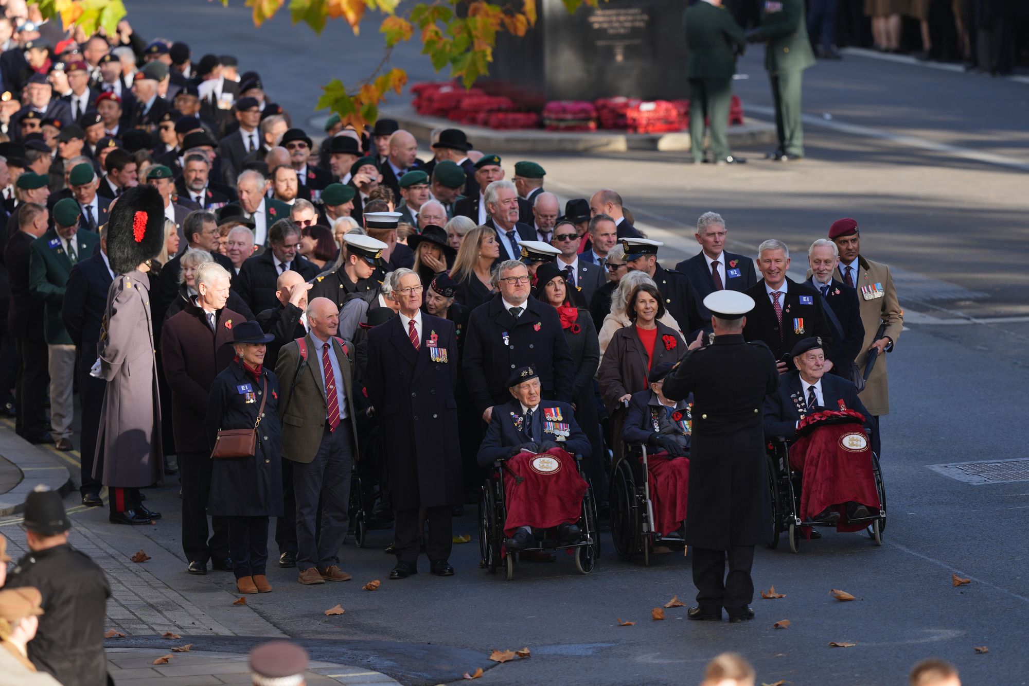 Veterans wait to get in position on Whitehall
