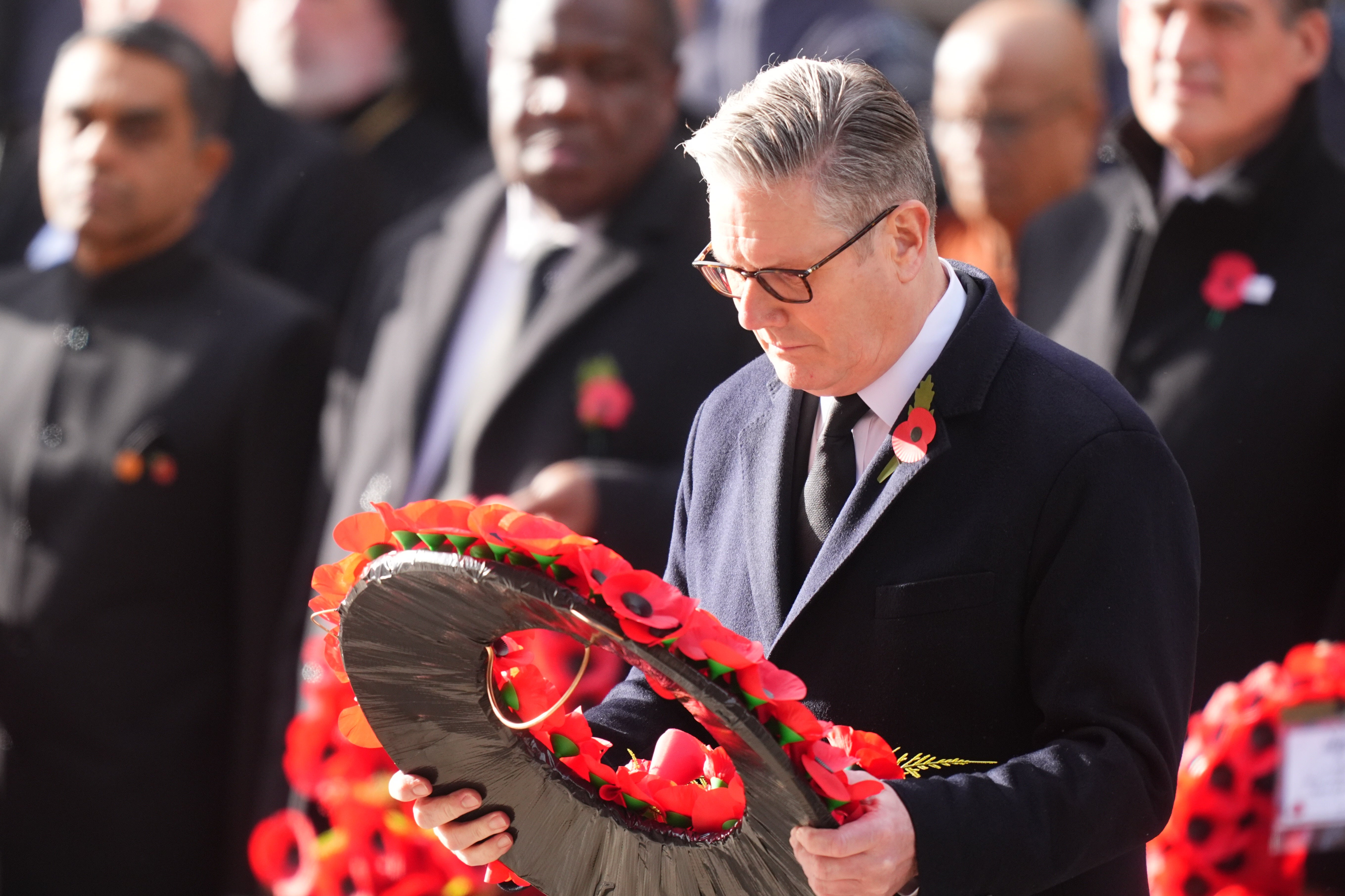 Keir Starmer lays a wreath