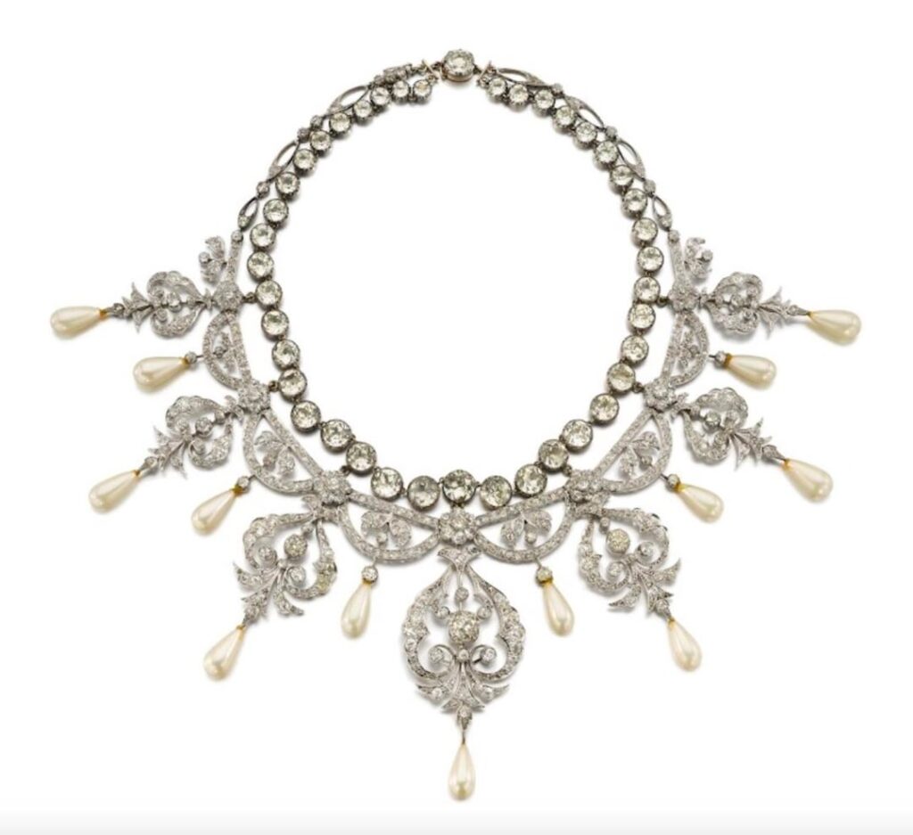 Princess Diana’s stepgrandmother Dame Barbara Cartland’s diamond and paste necklace up for auction at Sotheby’s this week, plus other items owned by ‘ladies of title’