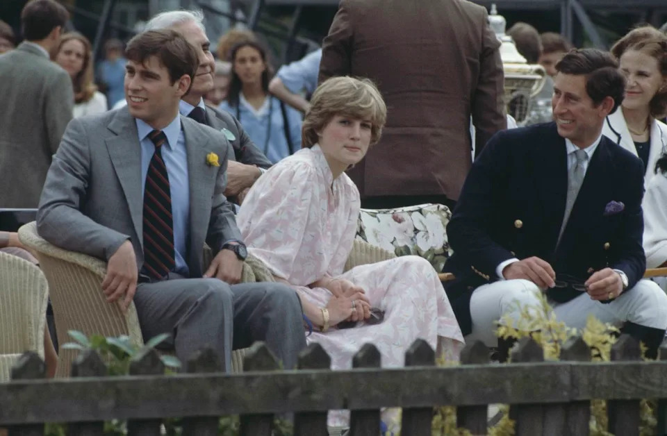 Getty Prince Andrew, Lady Diana Spencer, and Prince Charles on July 26, 1981