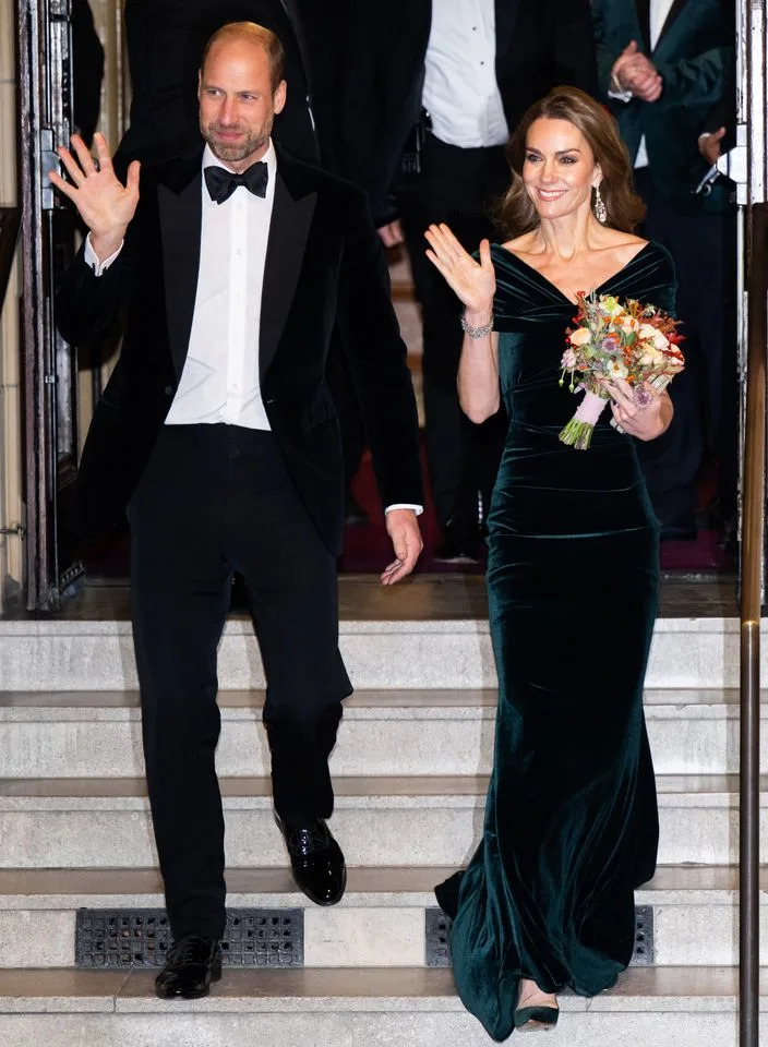 Samir Hussein/WireImage Prince William and Kate Middleton depart the Royal Variety Performance at Royal Albert Hall on Nov. 19, 2025 in London.