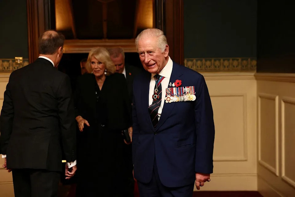 Jack Taylor - WPA Pool / Getty  Queen Camilla and Prince Charles arrive at the Royal British Legion Festival of Remembrance